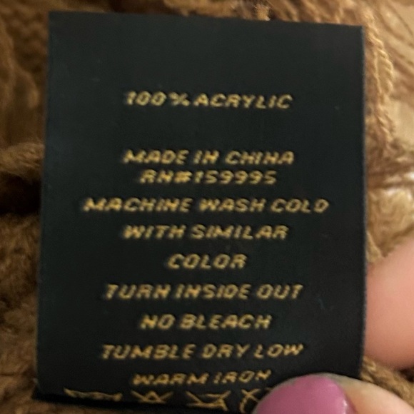 KLEEP Premium Thread Brown Shaggy Fringe Embroidered Pullover Streetwear Men’s S - Picture 15 of 15